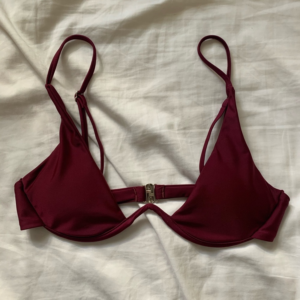 Maroon bikini top